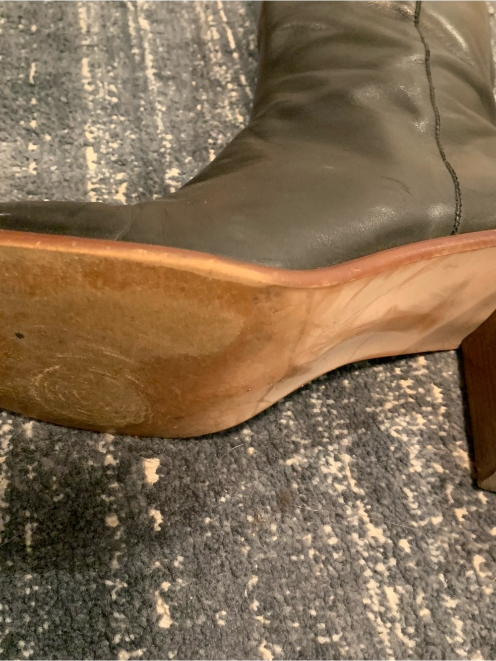 ALOHAS East Black Leather Boots, comfortable heels - Picture 10 of 12